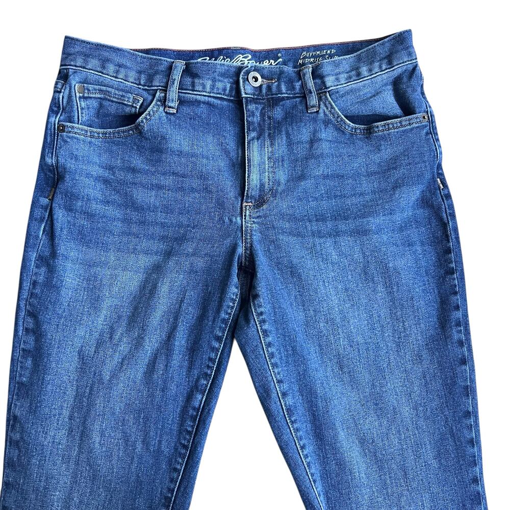 Eddie Bauer Boyfriend Midrise Slim Jeans Size 6 Stretch Denim